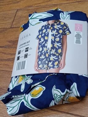 Serra Navy Lemon & White Floral Short Pajama Set
